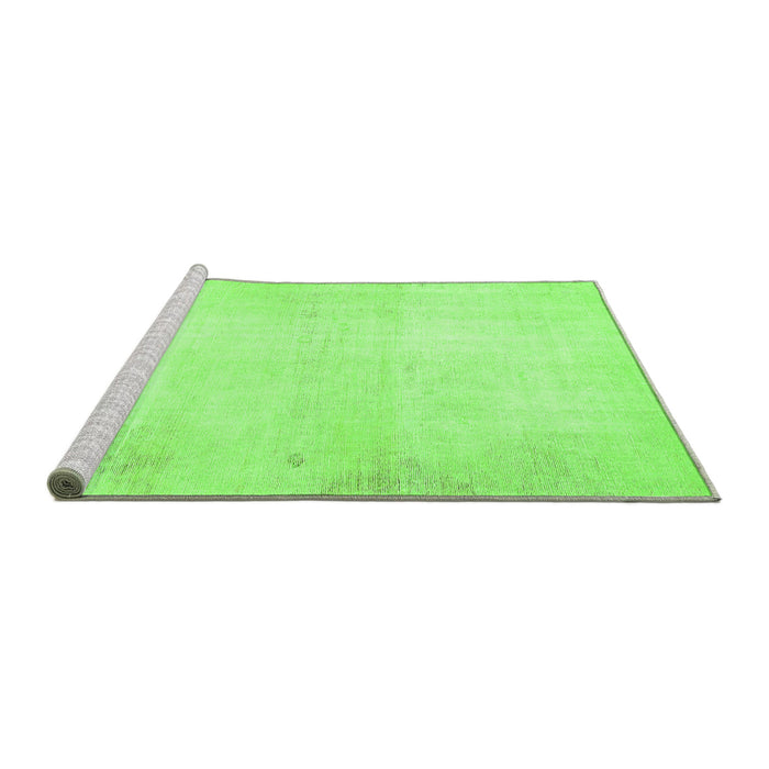 Sideview of Machine Washable Solid Green Modern Area Rugs, wshabs5636grn