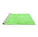 Sideview of Machine Washable Solid Green Modern Area Rugs, wshabs5636grn