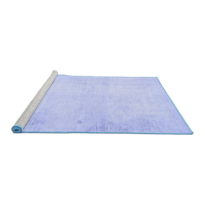 Sideview of Machine Washable Solid Blue Modern Rug, wshabs5636blu
