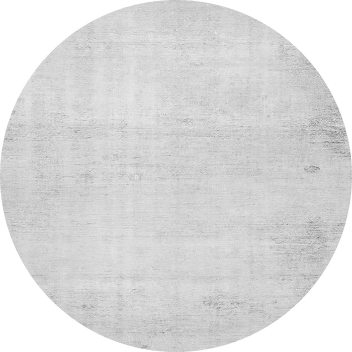 Round Machine Washable Solid Gray Modern Rug, wshabs5636gry
