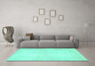 Machine Washable Solid Turquoise Modern Area Rugs in a Living Room,, wshabs5636turq