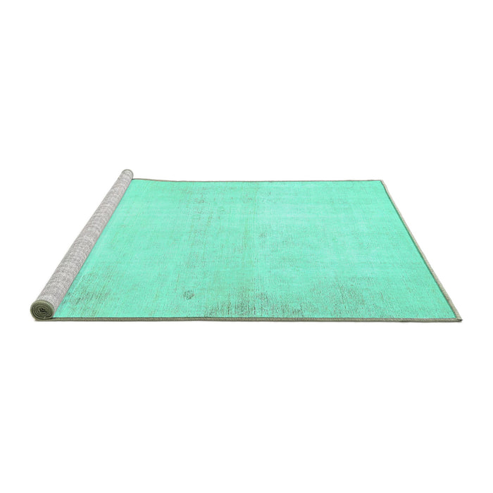 Sideview of Machine Washable Solid Turquoise Modern Area Rugs, wshabs5636turq
