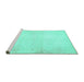 Sideview of Machine Washable Solid Turquoise Modern Area Rugs, wshabs5636turq