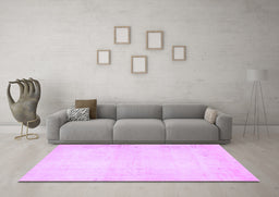 Machine Washable Solid Purple Modern Area Rugs in a Living Room, wshabs5636pur