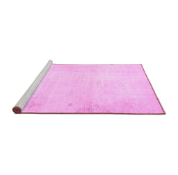 Sideview of Machine Washable Solid Pink Modern Rug, wshabs5636pnk
