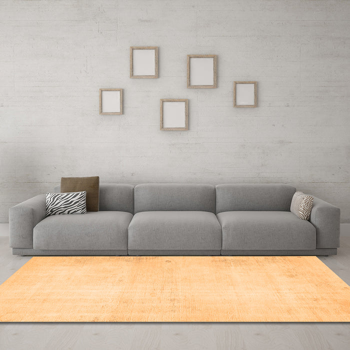 Machine Washable Solid Orange Modern Area Rugs in a Living Room, wshabs5636org