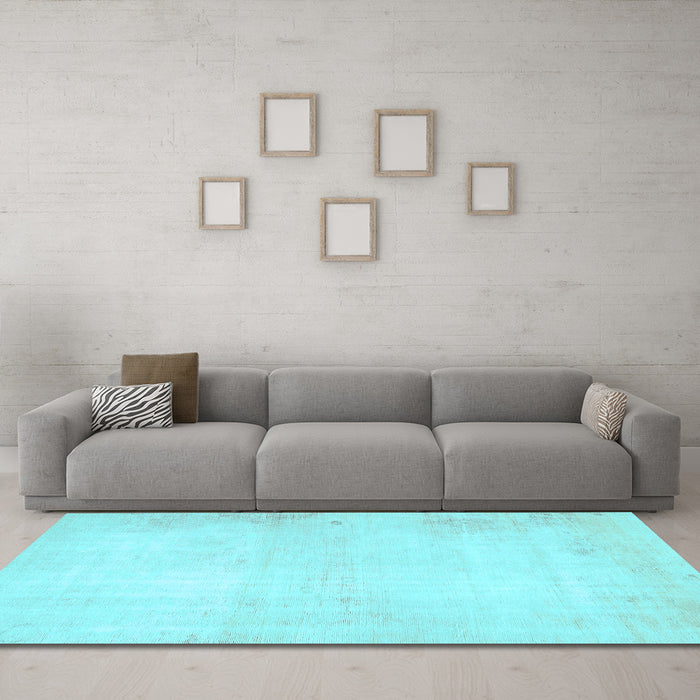 Machine Washable Solid Light Blue Modern Rug in a Living Room, wshabs5636lblu