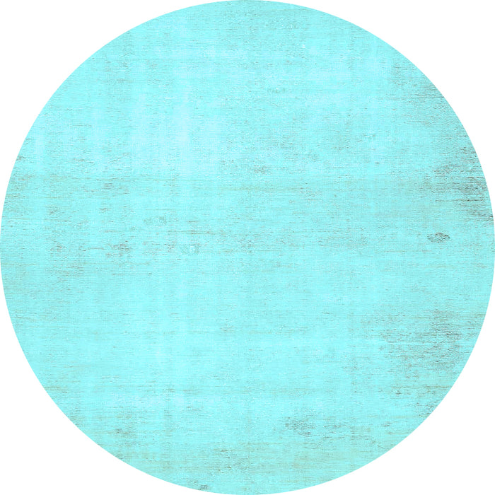 Round Solid Light Blue Modern Rug, abs5636lblu