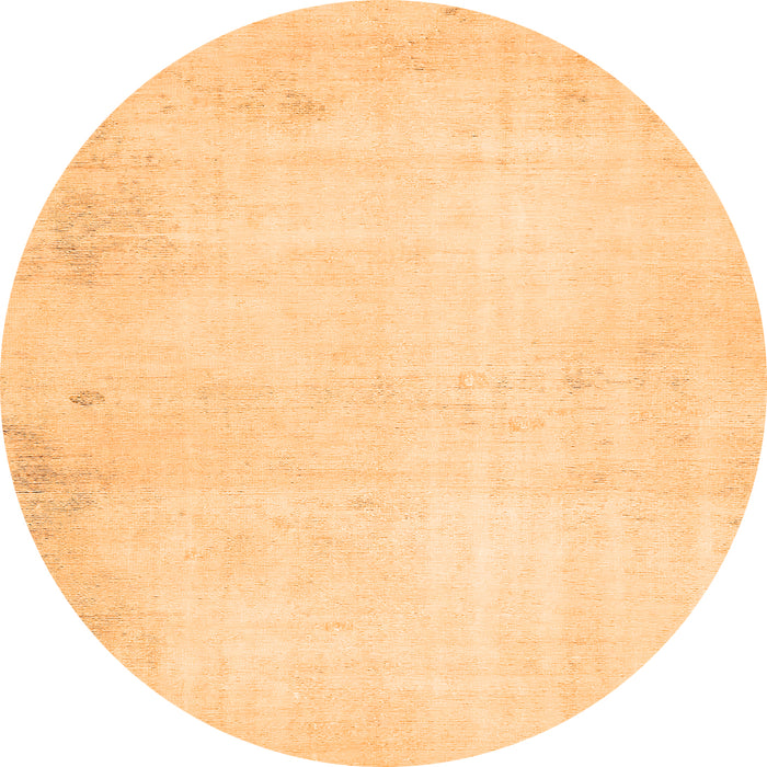 Round Machine Washable Solid Orange Modern Area Rugs, wshabs5636org