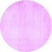 Round Solid Purple Modern Rug, abs5636pur