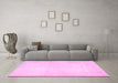 Machine Washable Solid Pink Modern Rug in a Living Room, wshabs5636pnk