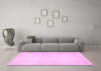 Machine Washable Solid Pink Modern Rug, wshabs5636pnk