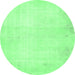 Round Solid Emerald Green Modern Rug, abs5636emgrn