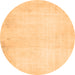 Round Solid Orange Modern Rug, abs5636org