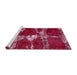Sideview of Machine Washable Abstract Pink Rug, wshabs5637