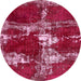 Round Abstract Pink Persian Rug, abs5637