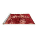 Sideview of Machine Washable Persian Orange Bohemian Area Rugs, wshabs5637org