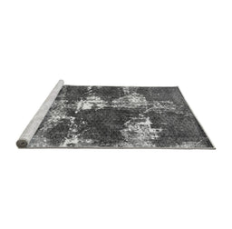 Sideview of Machine Washable Persian Gray Bohemian Rug, wshabs5637gry