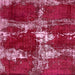 Square Machine Washable Abstract Pink Rug, wshabs5637