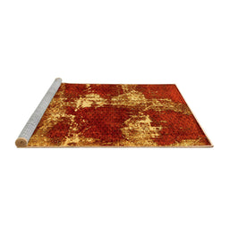 Sideview of Machine Washable Persian Yellow Bohemian Rug, wshabs5637yw