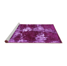 Sideview of Machine Washable Persian Purple Bohemian Area Rugs, wshabs5637pur