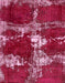 Machine Washable Abstract Pink Rug, wshabs5637