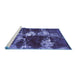 Sideview of Machine Washable Persian Blue Bohemian Rug, wshabs5637blu