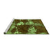 Sideview of Machine Washable Persian Green Bohemian Area Rugs, wshabs5637grn