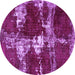 Round Persian Purple Bohemian Rug, abs5637pur