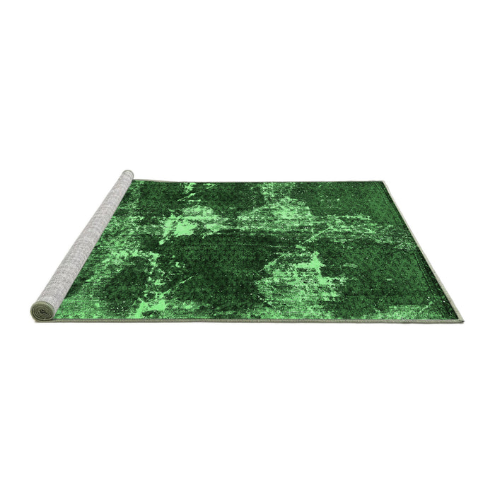 Sideview of Machine Washable Persian Emerald Green Bohemian Area Rugs, wshabs5637emgrn