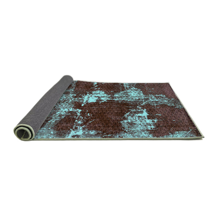 Sideview of Persian Turquoise Bohemian Rug, abs5637turq