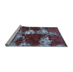 Sideview of Machine Washable Persian Light Blue Bohemian Rug, wshabs5637lblu