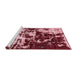 Sideview of Machine Washable Abstract Pastel Pink Rug, wshabs5638