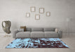 Machine Washable Abstract Light Blue Modern Rug in a Living Room, wshabs5638lblu