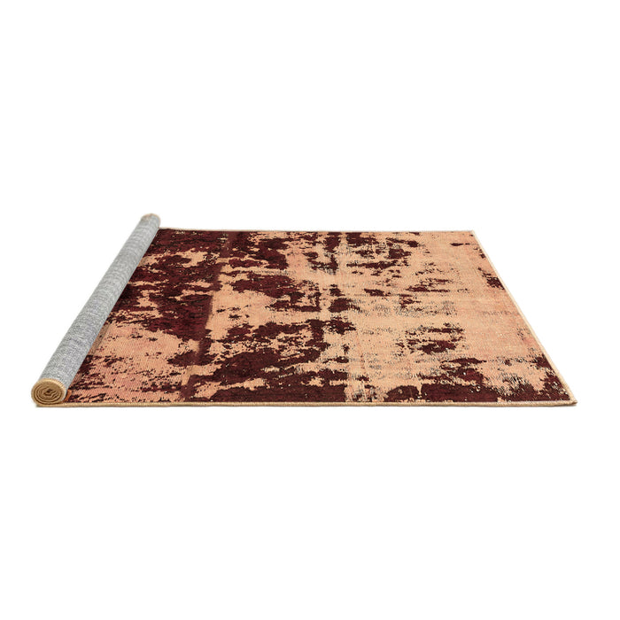 Sideview of Machine Washable Abstract Brown Modern Rug, wshabs5638brn