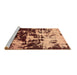 Sideview of Machine Washable Abstract Brown Modern Rug, wshabs5638brn