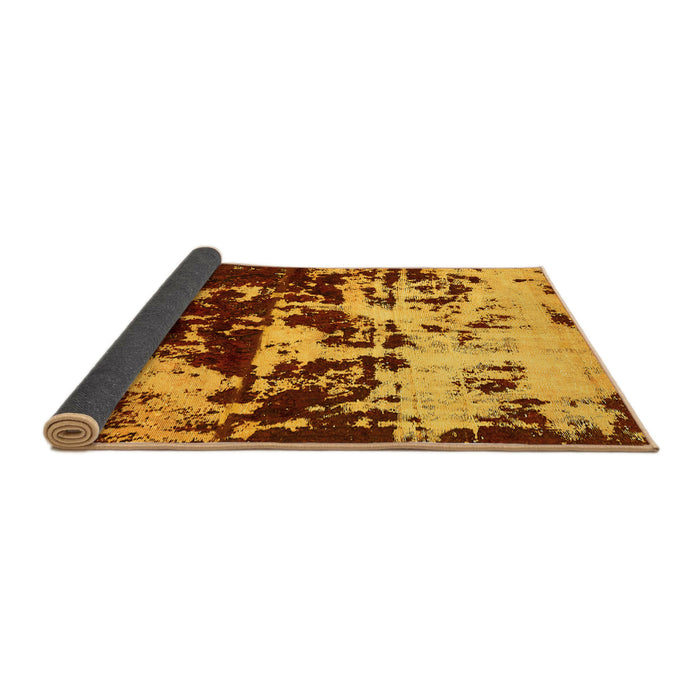 Sideview of Abstract Yellow Modern Rug, abs5638yw