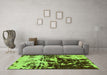 Machine Washable Abstract Green Modern Area Rugs in a Living Room,, wshabs5638grn