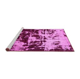 Sideview of Machine Washable Abstract Pink Modern Rug, wshabs5638pnk