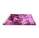 Sideview of Machine Washable Abstract Pink Modern Rug, wshabs5638pnk