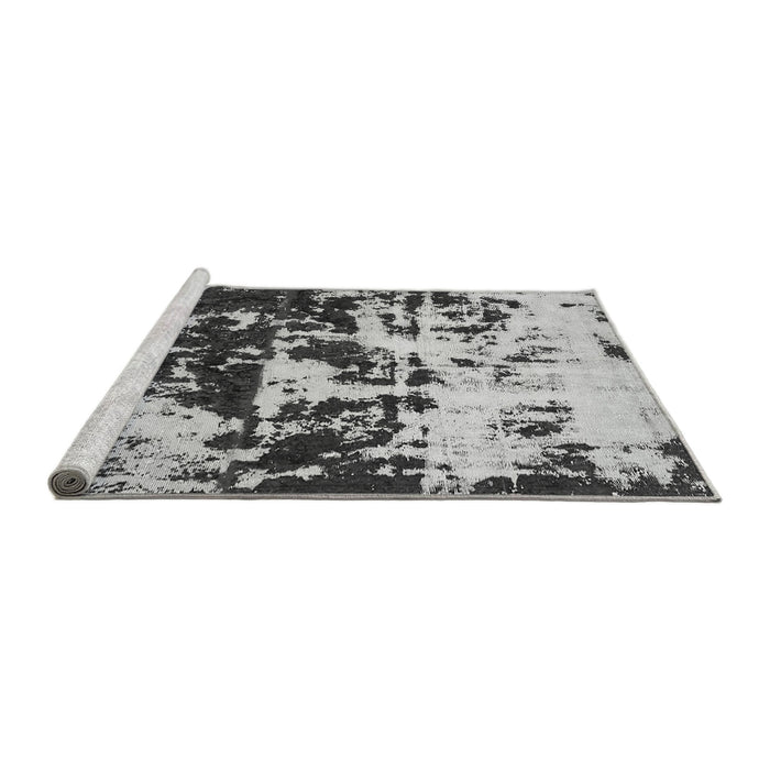 Sideview of Machine Washable Abstract Gray Modern Rug, wshabs5638gry