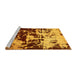 Sideview of Machine Washable Abstract Yellow Modern Rug, wshabs5638yw