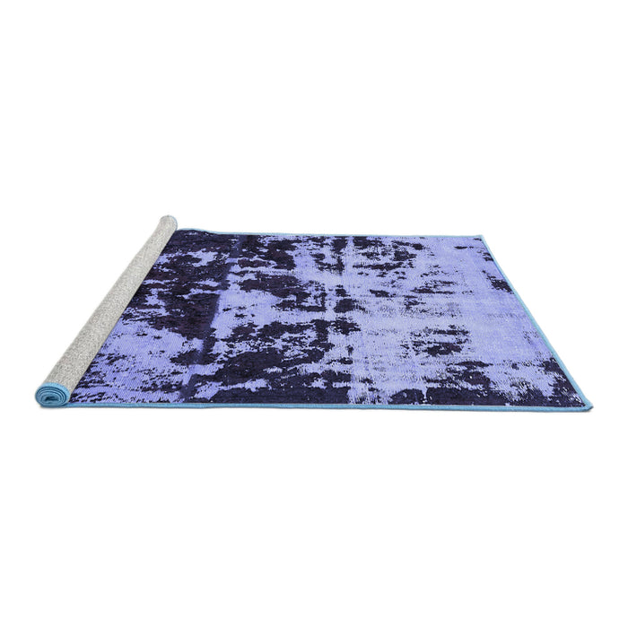 Sideview of Machine Washable Abstract Blue Modern Rug, wshabs5638blu