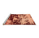 Sideview of Machine Washable Abstract Orange Modern Area Rugs, wshabs5638org