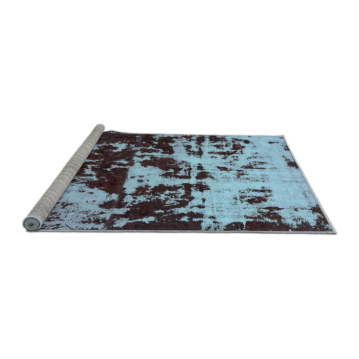 Sideview of Machine Washable Abstract Light Blue Modern Rug, wshabs5638lblu