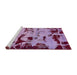 Sideview of Machine Washable Abstract Bright Lilac Purple Rug, wshabs5639