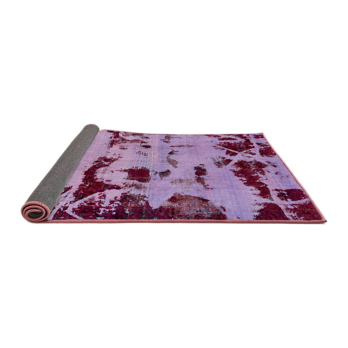 Sideview of Abstract Bright Lilac Purple Persian Rug, abs5639