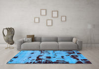 Machine Washable Persian Light Blue Bohemian Rug, wshabs5639lblu