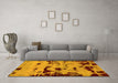 Machine Washable Persian Yellow Bohemian Rug in a Living Room, wshabs5639yw