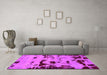 Machine Washable Persian Pink Bohemian Rug in a Living Room, wshabs5639pnk